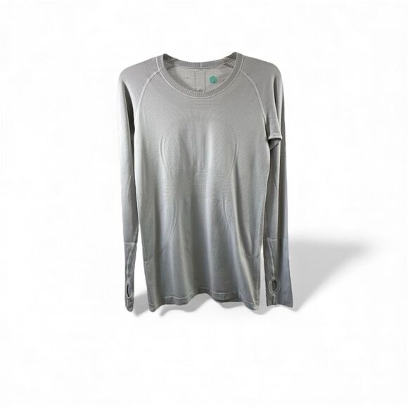 Lululemon Light Gray Long Sleeve Swiftly Tech Size 8 - Picture 1 of 9